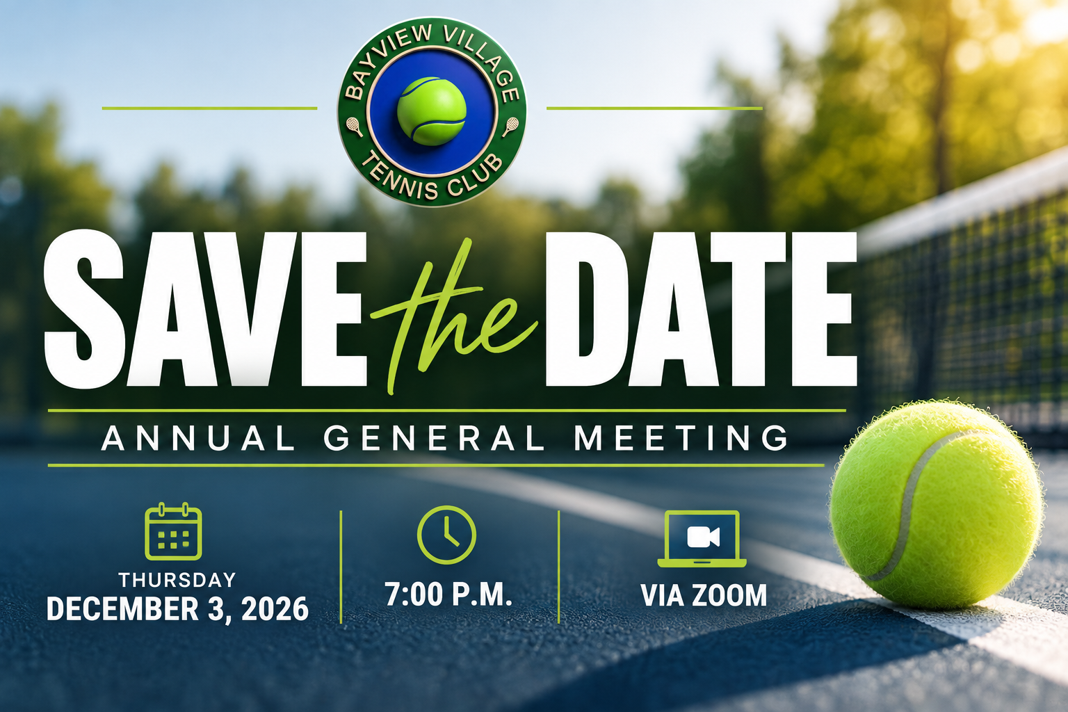 Save the date for the 2026 BVTC Annual General Meeting on December 3 at 7:00 PM